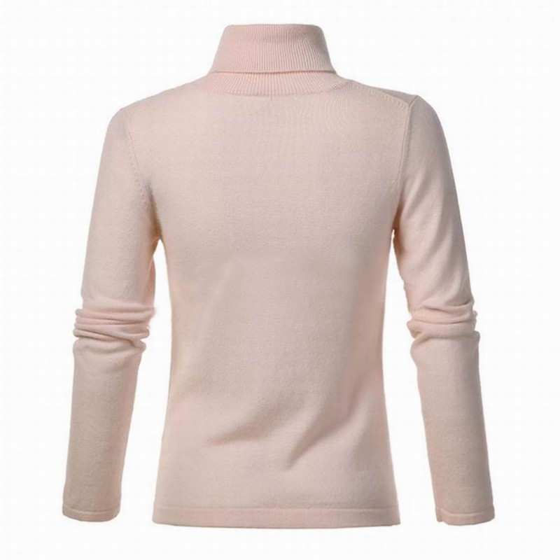 Cashmere Wool Sweater Women Pullover Pink Turtleneck Lady Winter Sweaters 30%cashmere70%wool
