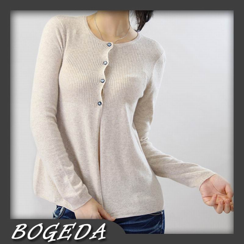 100%Cashmere Sweater Cardigan O-neck Lady Winter Sweater  