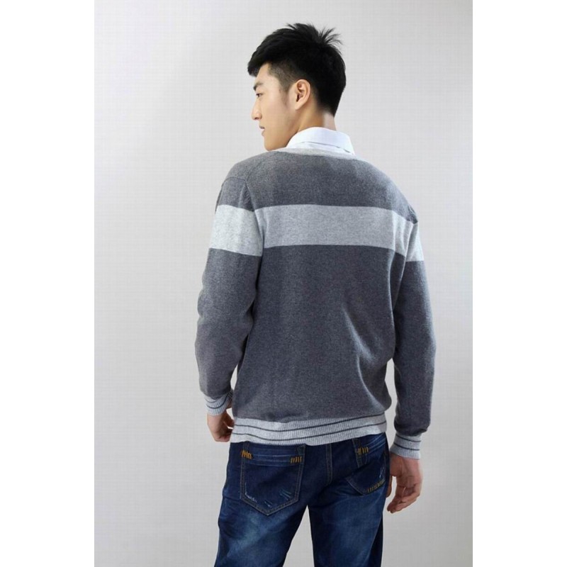 100%Cashmere Sweater Men Gray Cardigan Winter Man Sweaters