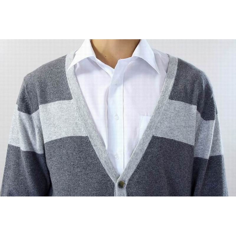 100%Cashmere Sweater Men Gray Cardigan Winter Man Sweaters