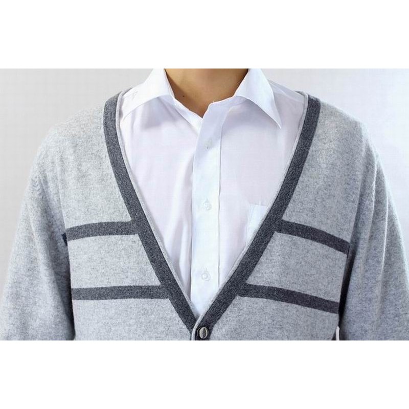 100%Cashmere Sweater Men Gray Cardigan Winter Man Sweaters