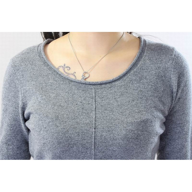 100%Cashmere Sweater Blue Pullover O-Neck Lady Winter Sweater  