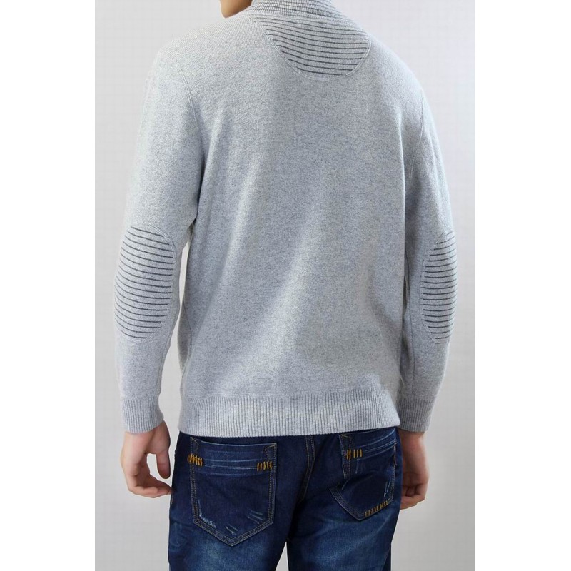 100%Cashmere Sweater Men Gray Turtleneck Zipper Pullover Winter Man Sweaters Thick