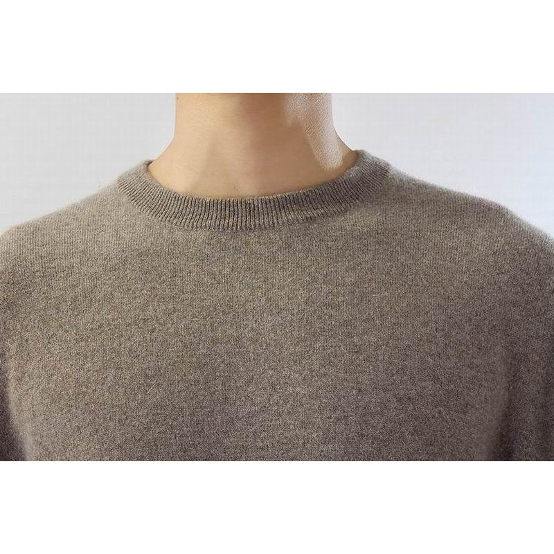 100%Cashmere Sweater Men Brown O-neck Pullover Winter Man Sweaters 