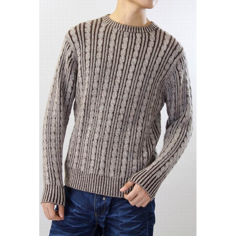 100%Cashmere Sweater Men Brown O-neck Pullover Winter Man Sweaters Thick