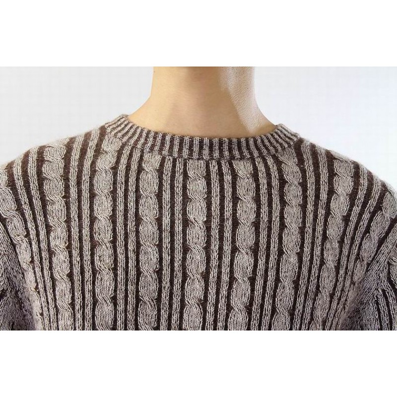 100%Cashmere Sweater Men Brown O-neck Pullover Winter Man Sweaters Thick
