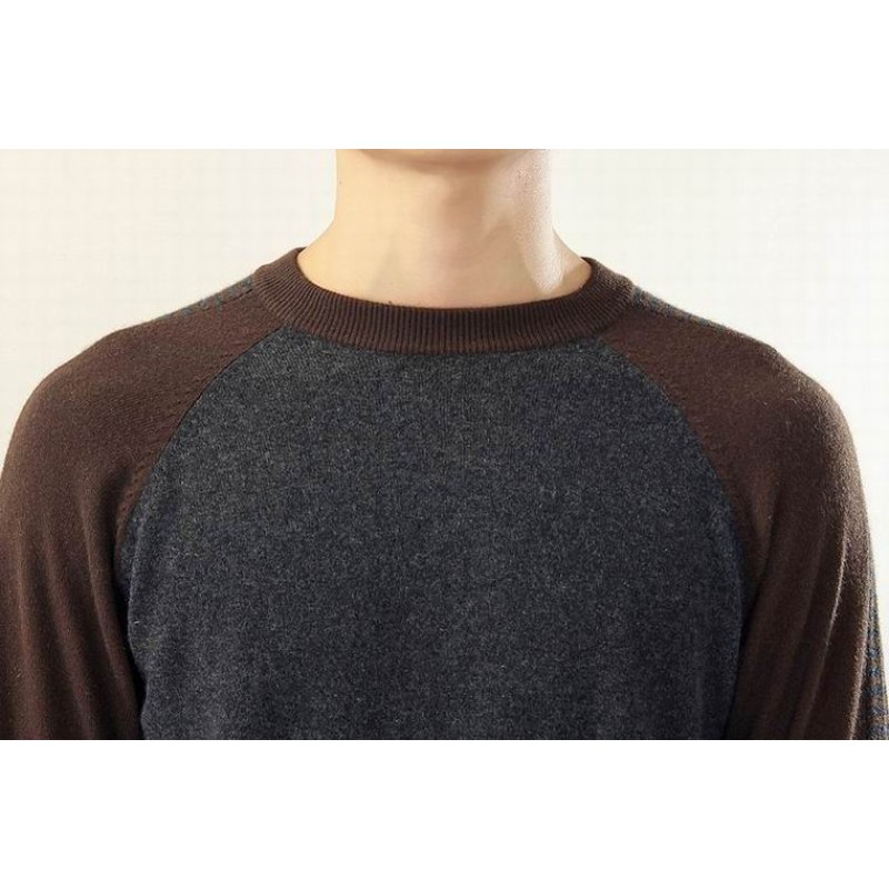 100%Cashmere Sweater Men Brown Gray O-neck Pullover Winter Man Sweaters 