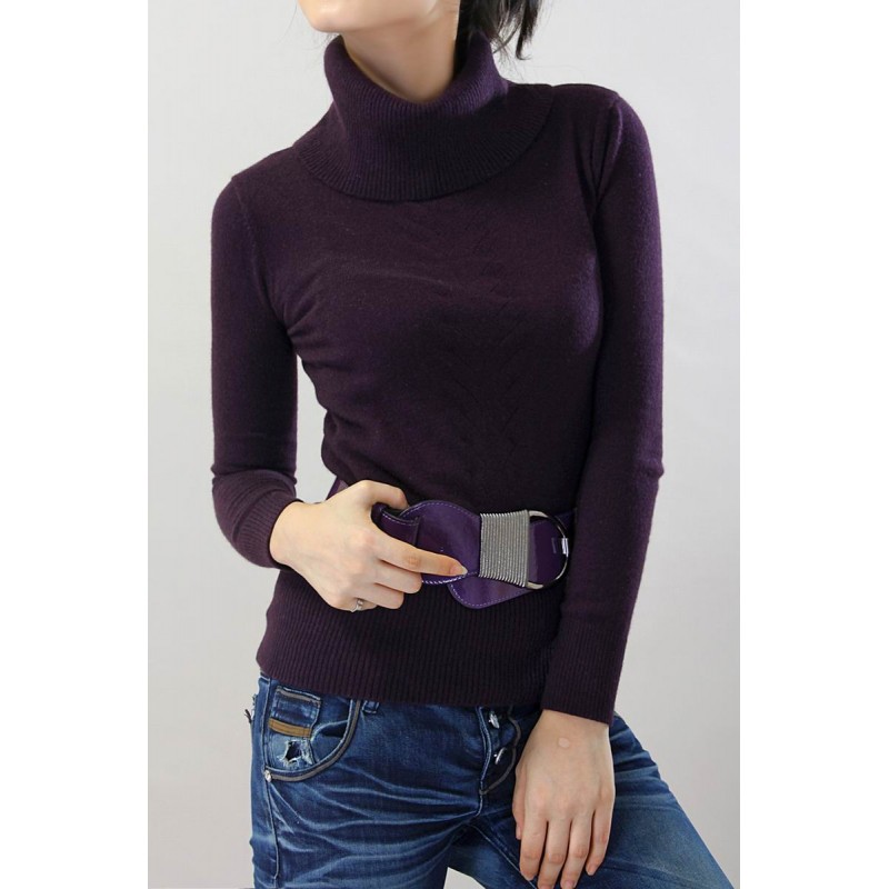 100%Cashmere Sweater Pullover Turtleneck Lady Winter Sweater  