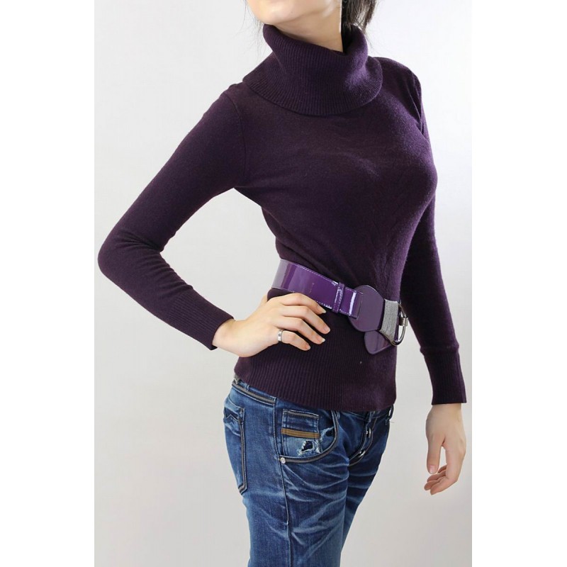 100%Cashmere Sweater Pullover Turtleneck Lady Winter Sweater  