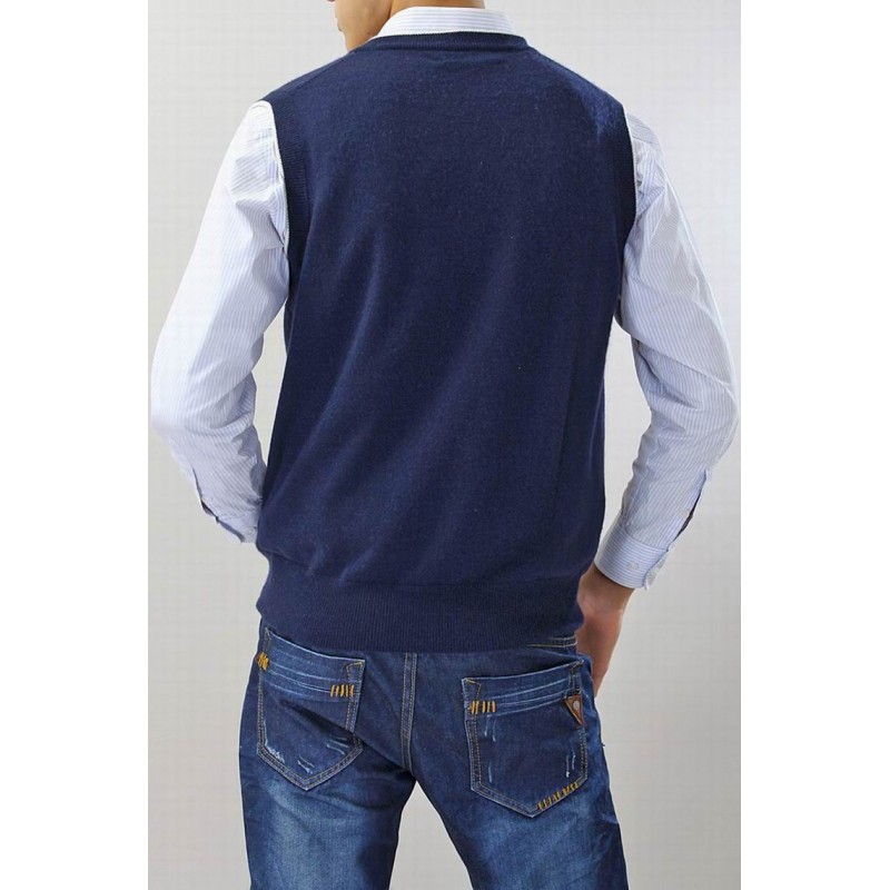 100%Cashmere Sweater Men O-neck Pullover Winter Man Sweaters Vest