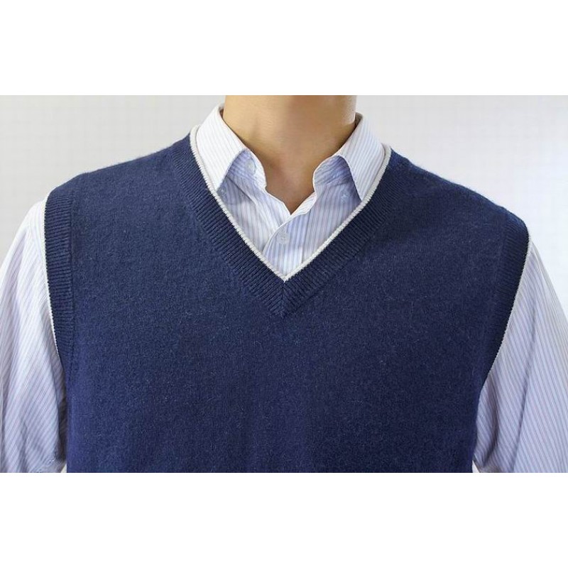 100%Cashmere Sweater Men O-neck Pullover Winter Man Sweaters Vest