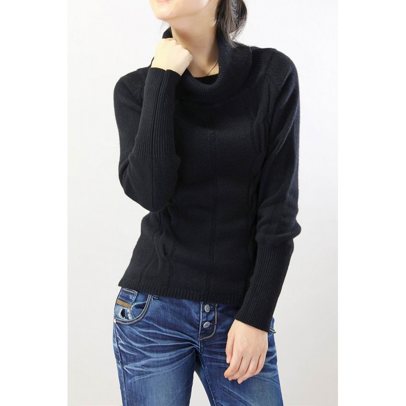 100%Cashmere Sweater Pullover Thick Turtleneck Lady Winter Sweater  