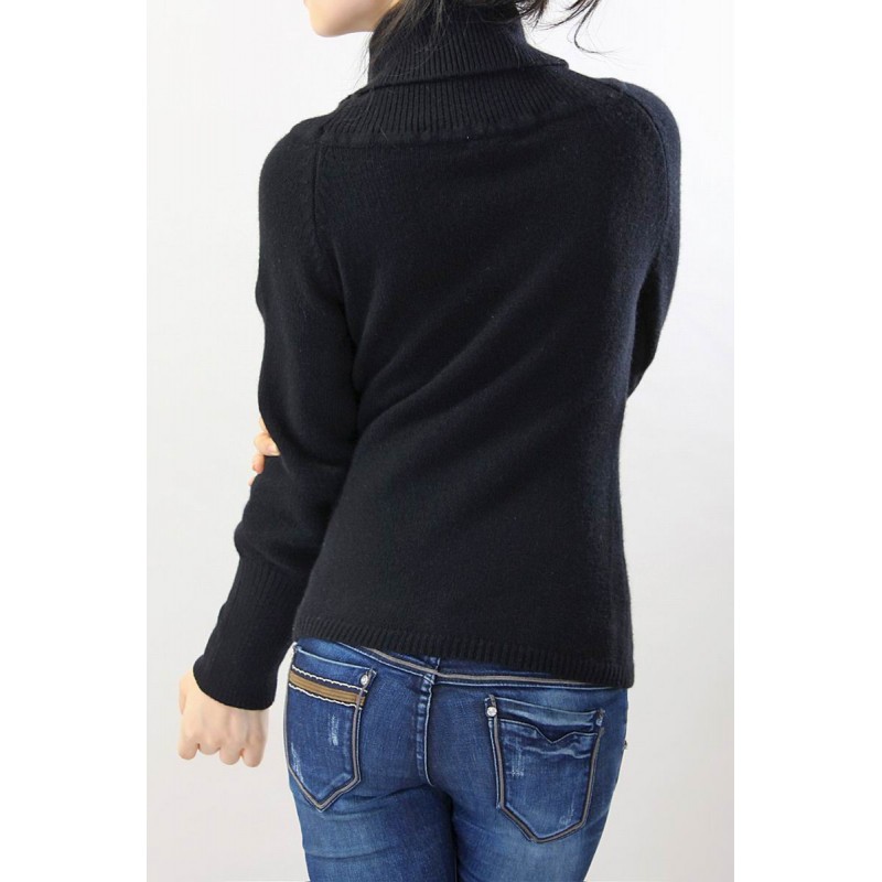 100%Cashmere Sweater Pullover Thick Turtleneck Lady Winter Sweater  