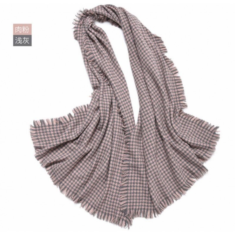 Bogeda New 100%Wool Scarf Women Luxury Brand Winter Warm Big Houndstooth Scarfs Thick High Quality Natural Fabric Free Shipping