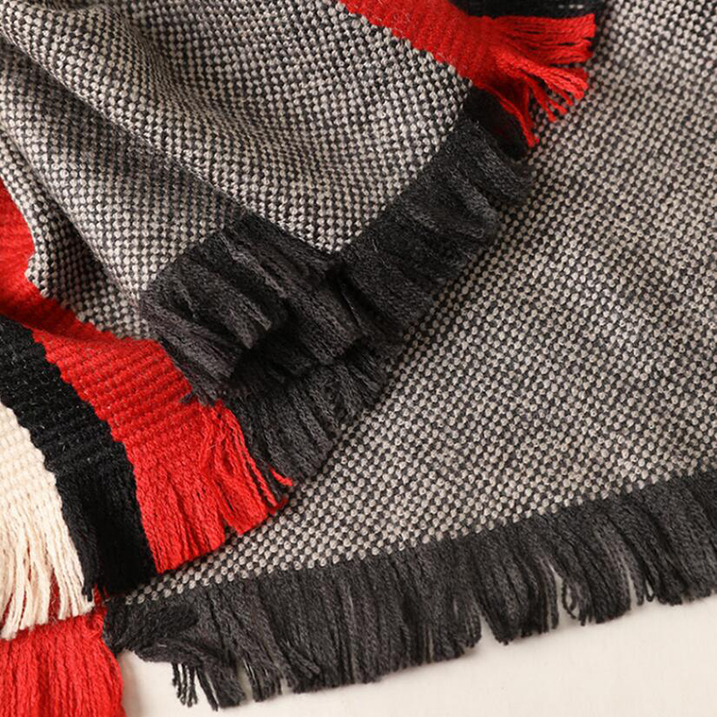 Wool Scarf Winter Woman High Quality Stripe Wool Scarf Shawls Warm Lady Free Shipping