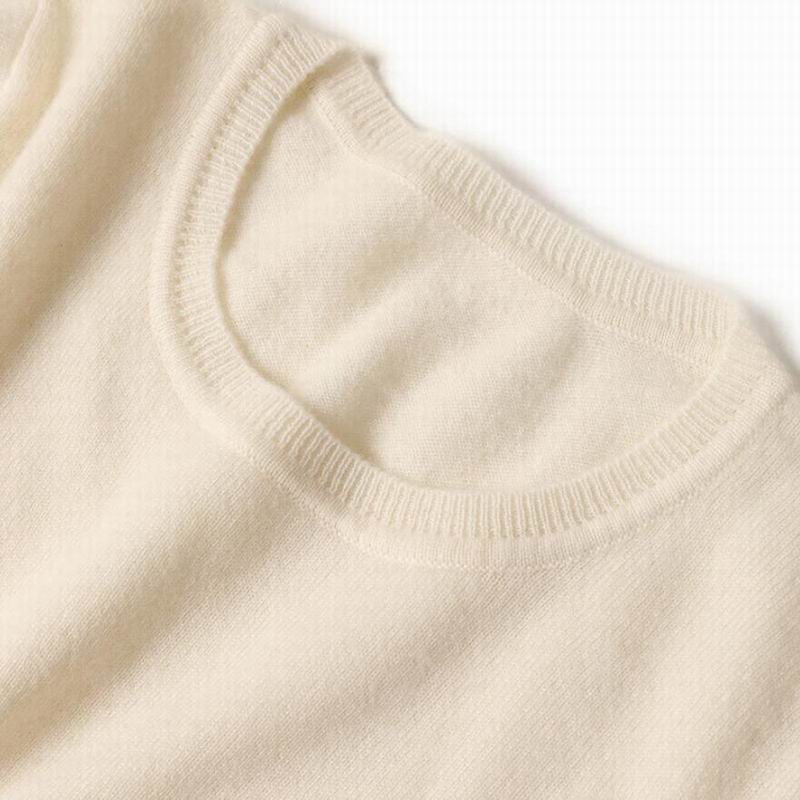 Bogeda New 100%Cashmere Sweater Women Loose White Pullover Short Sleeve Warm Soft Solid Sweaters Natural Fabric Free Shipping