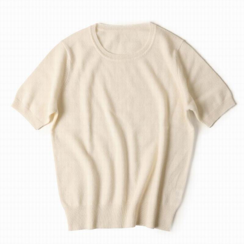 Bogeda New 100%Cashmere Sweater Women Loose White Pullover Short Sleeve Warm Soft Solid Sweaters Natural Fabric Free Shipping