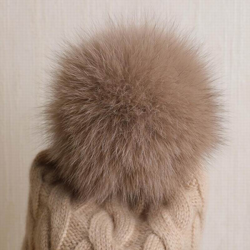 Bogeda New Pure Cashmere Hat Women Camel Khaki Ball Beanies Winter Cap Natural Fabric Soft Warm Hats Girl Gift Free Shipping