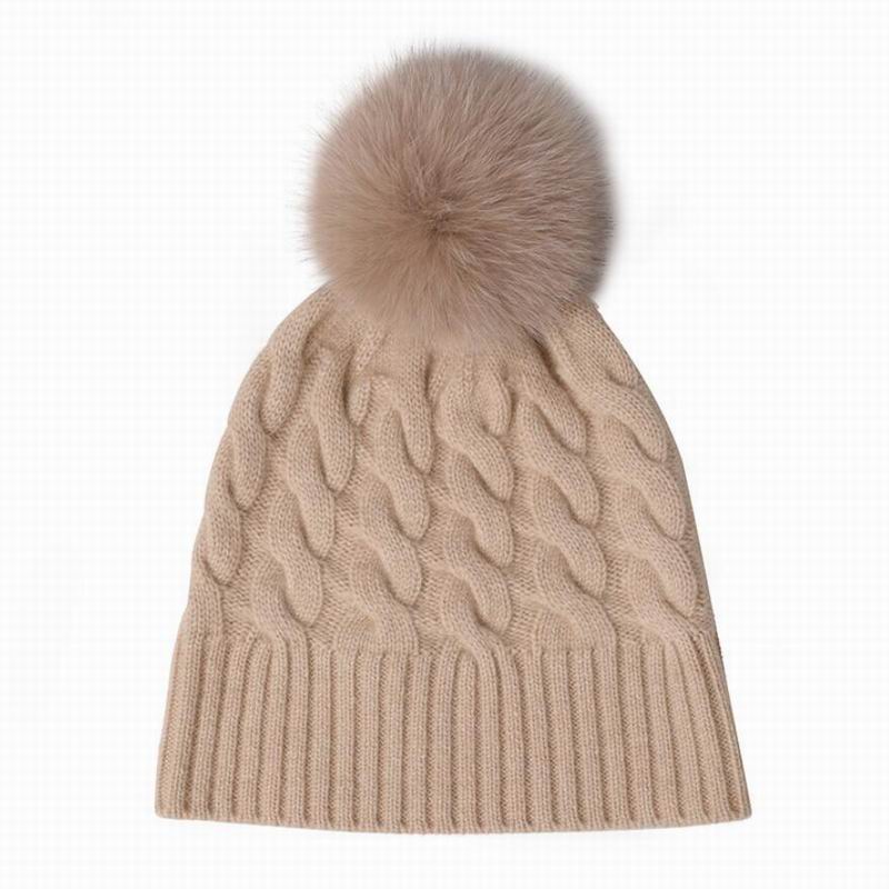 Bogeda New Pure Cashmere Hat Women Camel Khaki Ball Beanies Winter Cap Natural Fabric Soft Warm Hats Girl Gift Free Shipping