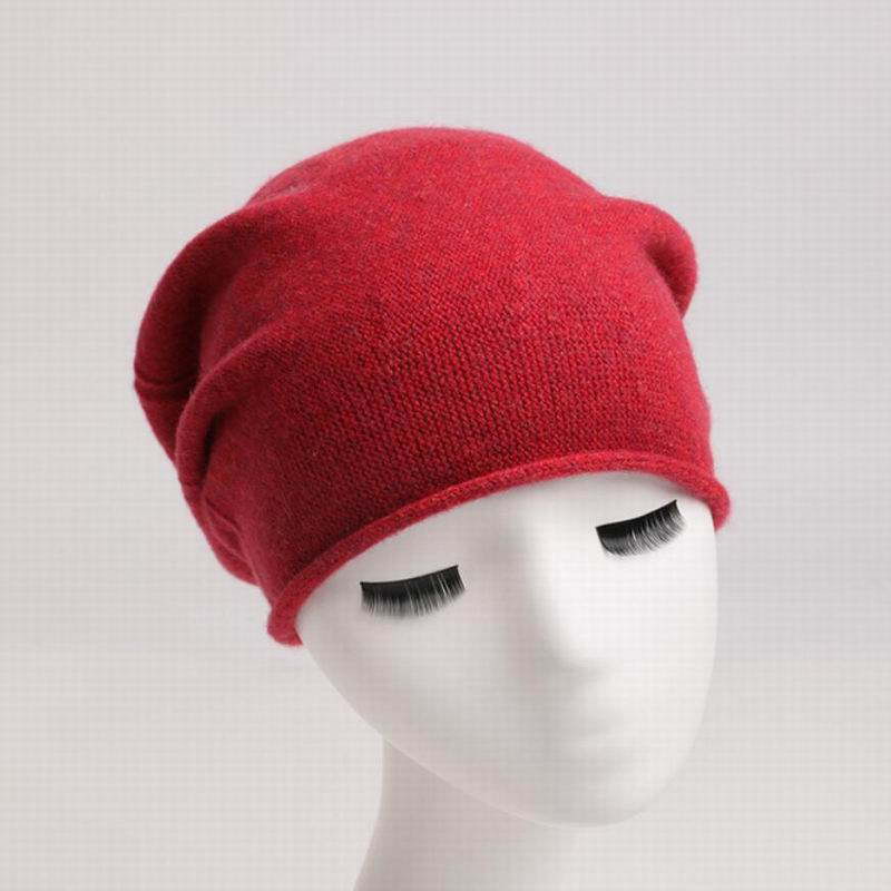Bogeda New Pure Cashmere Hat Women Camel Red Beanies Winter Warm Cap Natural Fabric Soft Warm Hats Girl Gift Free Shipping