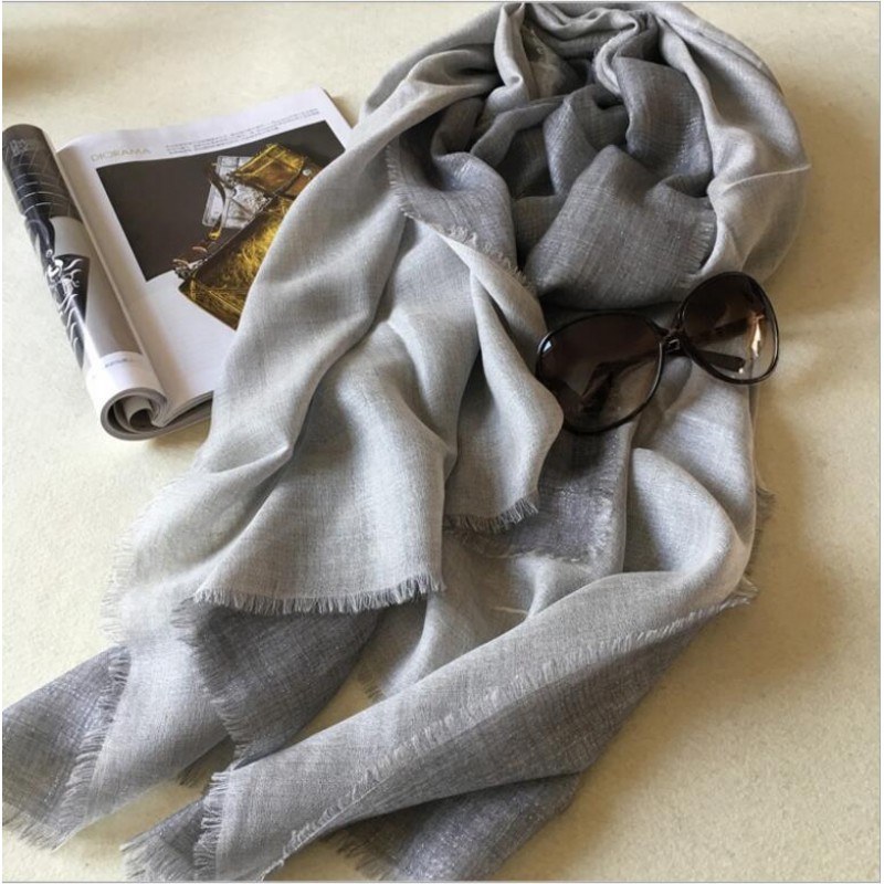 Pure Cashmere Scarves Navy Plaid Women Fashional Winter Scarf