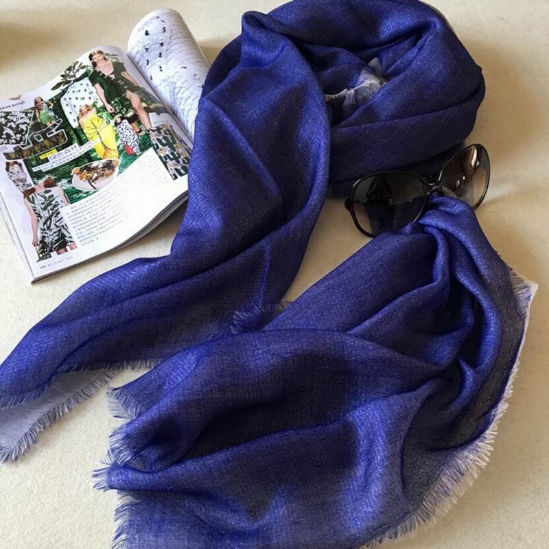 Pure Cashmere Scarves Navy Plaid Women Fashional Winter Scarf