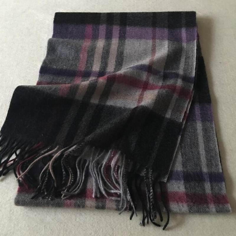 Pure Cashmere Scarves Black Tarton Plaid Women Fashional Winter Scarf