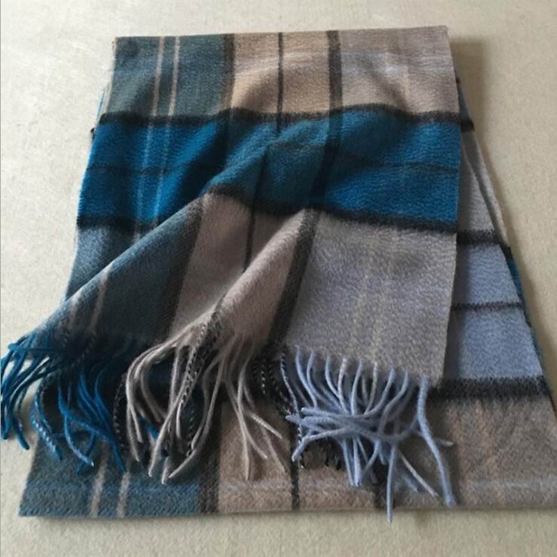 Pure Cashmere Scarves Black Tarton Plaid Women Fashional Winter Scarf